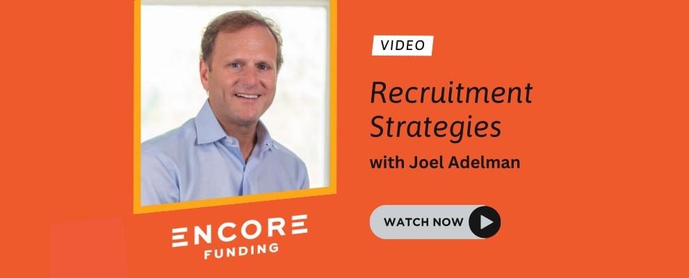 Recruitment Strategies header photo with Joel Adelman headshot